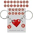 Smilelife Personalized Brick Matching Heart Keychains - Gifts for Mom, Dad, Couple, Boyfriend, Girlfriend, Lovers