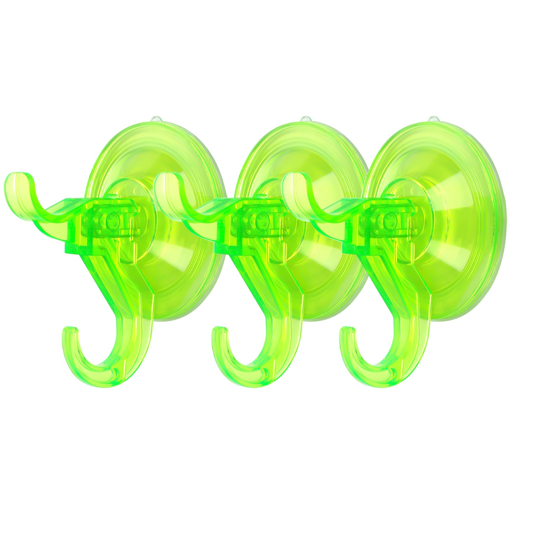 Photo 1 of Antimbee 3 Pack Suction Cup Hooks, Clear Suction Cup Hanger, Removable Small Suction Cups for Shower, Bathroom, Glass, Door, Windows, Kitchen-Up to 11 lbs on Smooth Surface (Transparent Green)