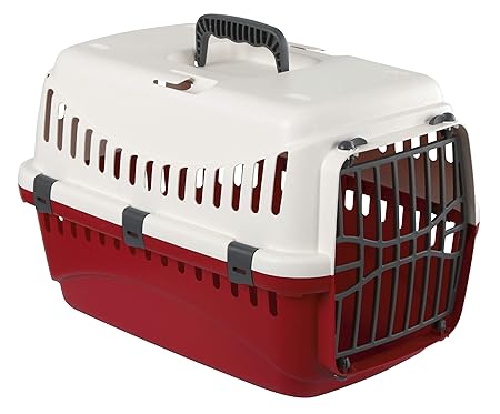 Kerbl 81348 Transportbox Expedion mit Kunstoff, 45x30x30 cm, creme/bordeaux