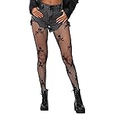 Psixnc Skull Tights, Sexy High Waist Fishnet Tights - Premium Stretchy Fishnet Stockings, Trendy and Comfortable Halloween