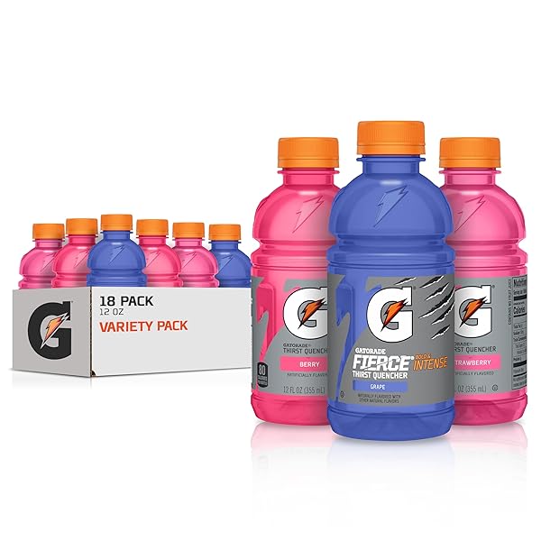 GATORADE THIRST QUENCHER, GRAPE BERRY, STRAWBERRY VARIETY PACK, 12 FL OZ (PACK OF 18)