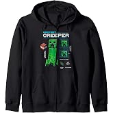 Minecraft Creeper Graph Profile Poster Zip Hoodie