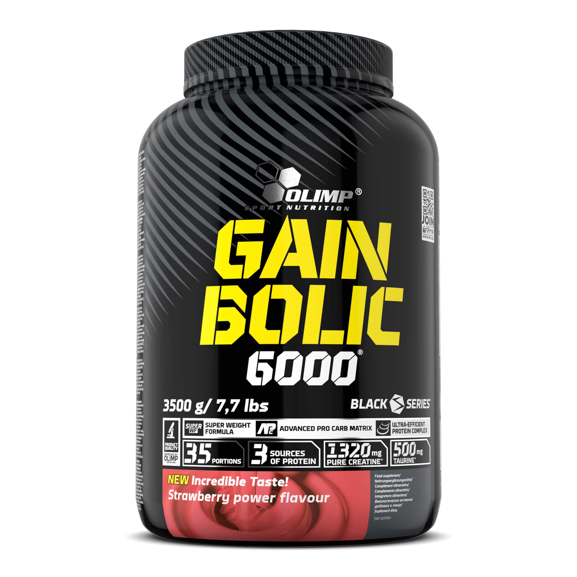 Olimp Labs Gain Bolic 6000 Powder, Strawberry, Flavour, 3.5 kg, Gain Bolic 6000 3.5 kg tub Strawberry