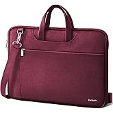 Ferkurn Laptop Bag Case Women Men Computer Sleeve with Shoulder Compatible with HP Envy Pavilion/Inspiron/Thinkpad/Vivobook/MSI/Surface,Waterproof Briefcase with Handle, Red, 17 17.3 Inch