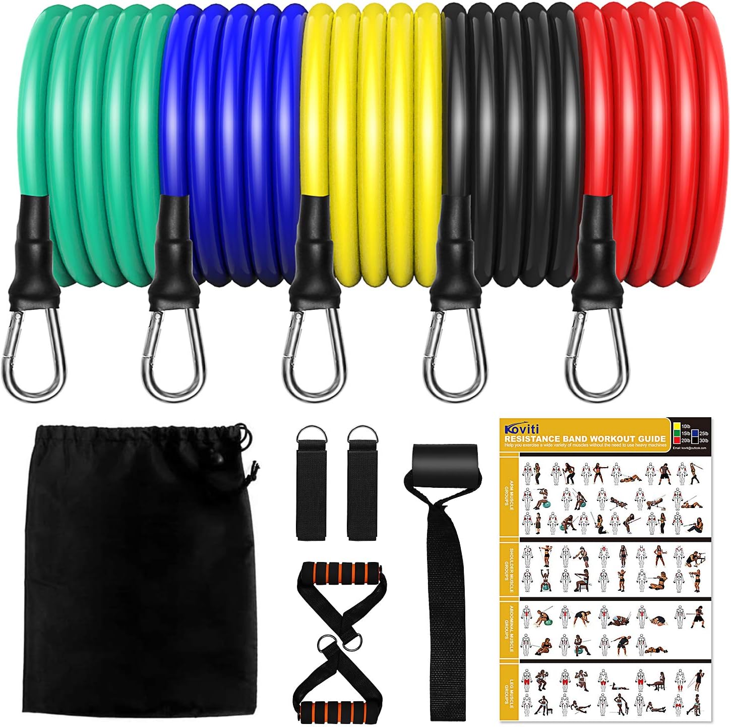 Outdoor/Home Home Gym Equipment Men Women Details about &nbsp;Resistance Bands Set 12 pcs