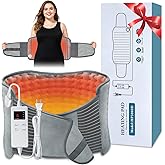 Heating Pad for Back Pain Relief, Extra-Large 12"x24"+26" Extendable Electric Heating Pad for Period Cramps with Belt, Auto Shut Off, Machine Washable, Portable Moist Heating Pad for Women & Men