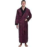 Noble Mount Mens Robe - 100% Cotton Mens Flannel Robe - Fleece Lined