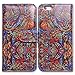 Bcov Case for iPhone 6s Plus/iPhone 6 Plus, Bcov Bright Paisley Pattern Leather Flip Wallet Case Cover with Card Slot Holder Kickstand for iPhone 6 Plus/6S Plus