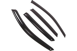 TuningPros Outside Mount Window Vent Visors Rain Guards Compatible with Infiniti FX35 FX45 2003-2013 | Side Window Wind Deflectors Rain Shields | Black Tinted, 4 Pcs Set, BGWV-505