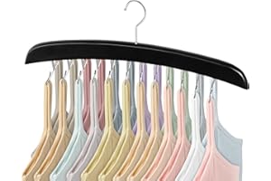 FITNICE Tank Top Hanger, Bra Hangers for Closet Organizer 360° Rotating 24 Foldable Metal Hooks Tie Rack Hanger for Men Space Saving Non-Slip Hanging for Camisoles Belts Bathing Suit Scarves 1 Pack