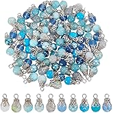 HOBBIESAY Crystal Dangle Charms Teardrop Crystal Pendants Teardrop Glass Charms Round Teardrops Beads Pendants for DIY Bracelets Earring Necklace Jewelry Making
