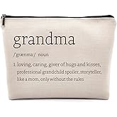 Dwept Mothers Day Gifts for Grandma Cosmetic Bag, Grandma Birthday Gifts from Grandchildren Makeup Bag for Purse, Thanksgiving Christmas Gifts for Nana Mimi Grandma Definition Travel Toiletry Bag