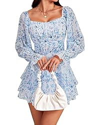 LYANER Women's Floral Print Off Shoulder Long