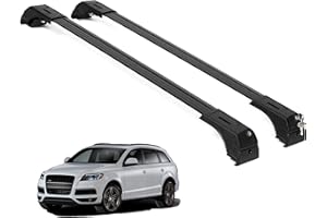 ERKUL Roof Rack Cross Bars for Audi Q7 2007-2015 | Anti-Theft Lock Aluminum Crossbars for Rooftop, Cargo Carrier | Black