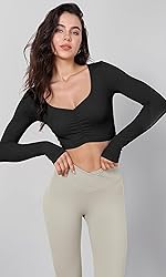 ODODOS Women's Cross Waist Yoga Leggings with Inner