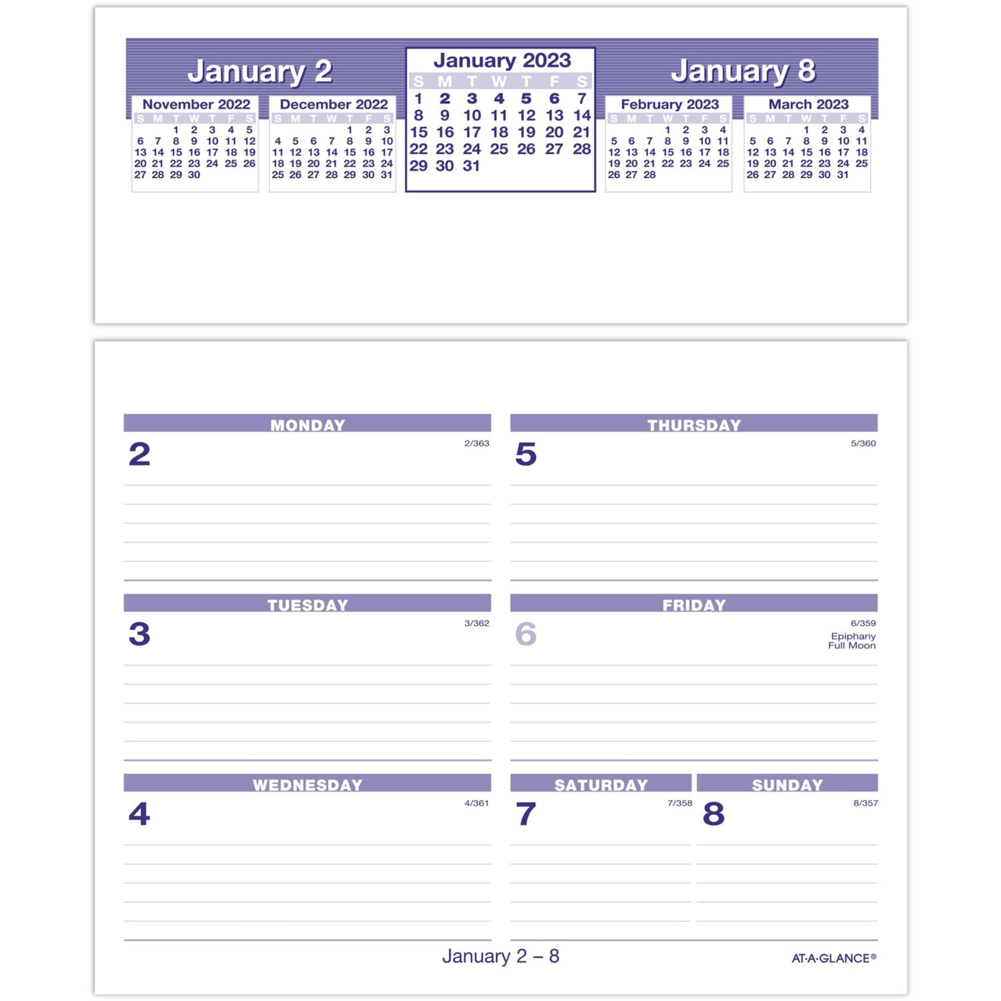 At-A-Glance 2023 Weekly Desk Calendar Refill, Flip-A-Week, 6" x 7" (SW705X50), Black, SW705X5023