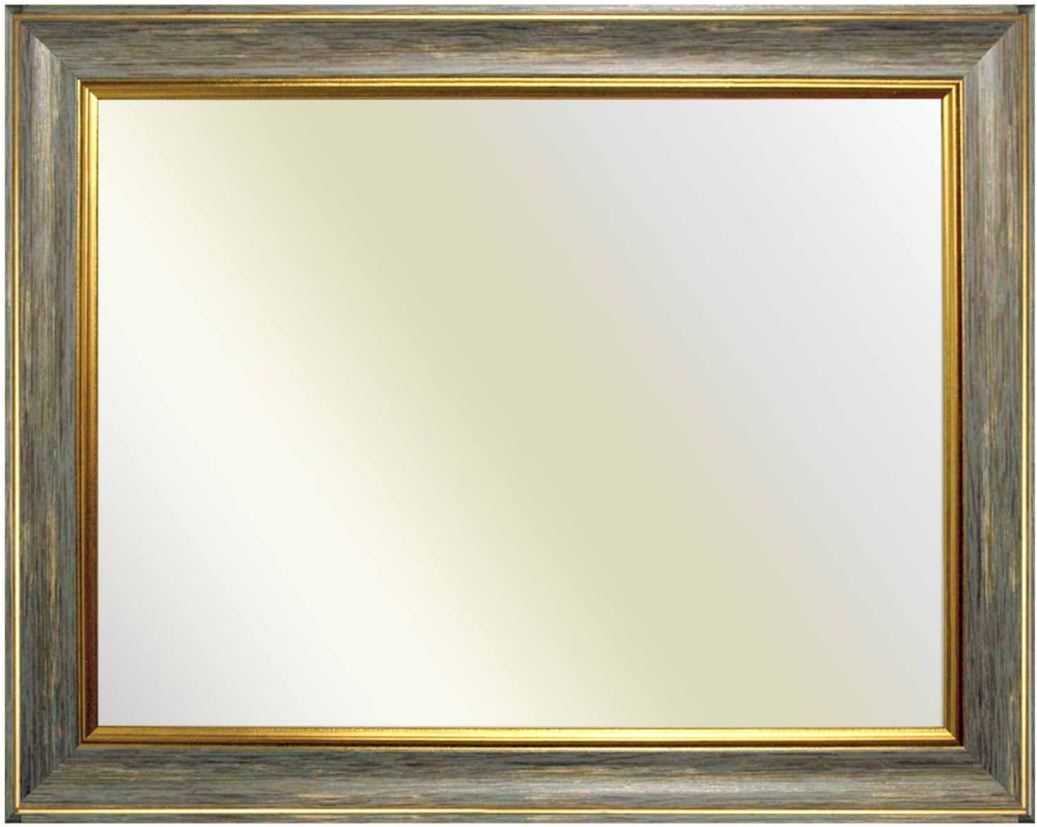 Neumann Bilderrahmen Baroque frame 10941, 247 GRI gray with gold, mirror, 40x50 cm