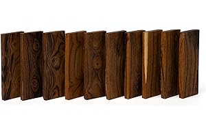 IECAP LLC Hardwood Ironwood Blanks, Exotic Wood – Woodchucks Wood – Hardwood Lumber – Natural Wood Knife Scales for DIY Crafts – Size 5 1/8 x 1 1/4 x 3/8 inches – Pack of 10