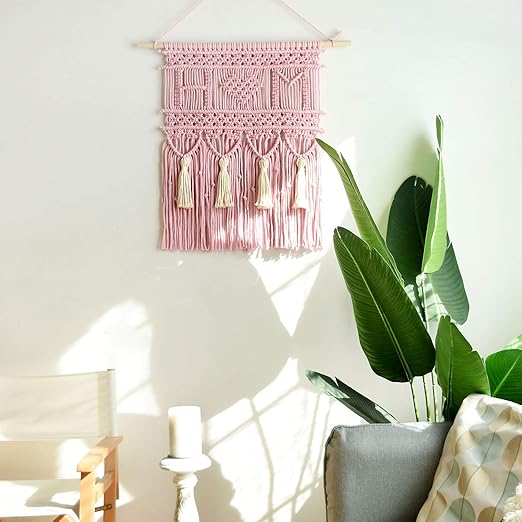 Dmgy Macrame Hecho A Mano Colgante De Pared Decoracion Tejido Boho