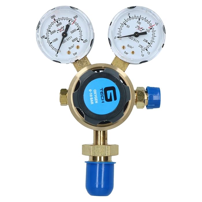 Buy Oxygen O2 Regulator Single Stage 2 Gauge Gas Bottle 300 Bar Welding Welder Online at