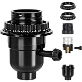 Light Socket, UL Listed E26 Lamp Socket Replacement with Switch, 1 Pack | Medium Base E26 Socket With On Off Switch Includes 2 Retaining Rings For Fast Lamp Repair On Table And Floor Lamps