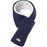 Doyesiee Kids Scarf for Girls Boys, Winter Long Fleece Lining Scarves Knitted Cross Tie Neck Warmer for Cold Weather