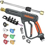 Heliwoo High Pressure Washer Gun with Swivel Ends, Power Washer Gun with M22 14mm & 15mm Fitting, 3/8" Swivel USA-NPT Thread,