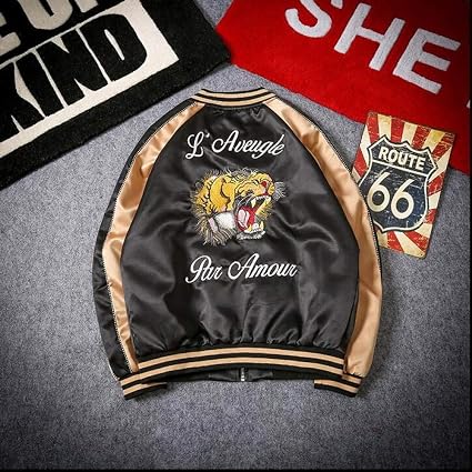 Chaqueta Beisbol, Bordado Tigre Harajuku Bomber Streetwear Unisex