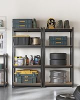 SONGMICS 4-Tier Shelving Units Set of 2, Boltless Steel Shelves 40x80x160 cm view 2