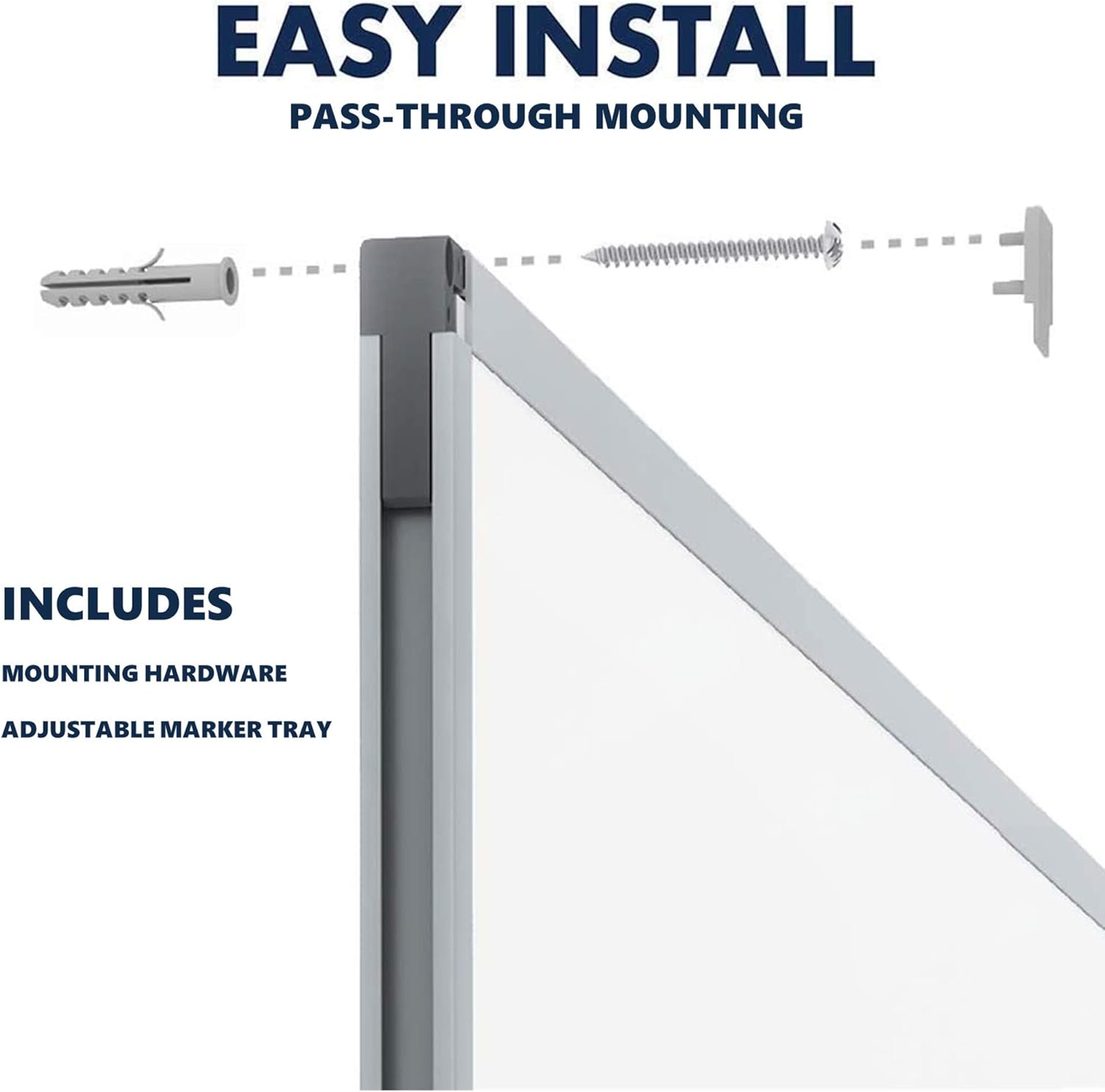 Mead Dry Erase Board, Whiteboard / White Board, 24 x 18 inches, Silver Finish Aluminum Frame (85355) : Office Products