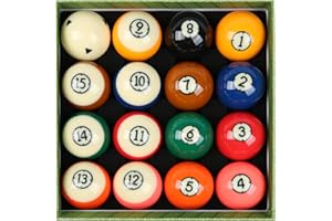 ASKA Billiards Pool Boston Numbered Balls Set, 16 Balls Including a Cue Ball
