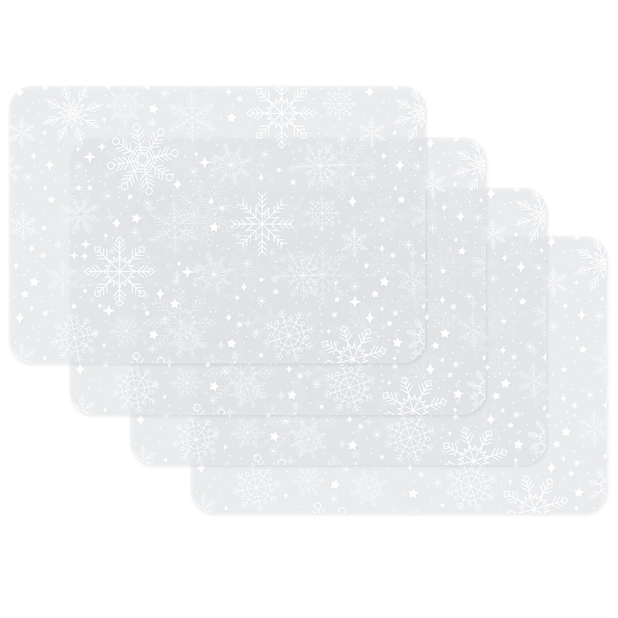 Venilia Snowflakes Table Set 45 x 30 cm White Transparent Pack of 4