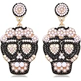 Halloween Earrings Beaded BOO Earrings for Women Spooky Ghost Candy Corn Dangle Earrings Halloween Gothic Cosplay Costume Party Jewelry Gifts