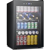 Icyglee 4.5 CU.FT Wine Cooler Refrigerator, Small Freestanding Wine Fridge for Red, White and Champagne, Mini Fridge with Adjust Temperature, Black on Fridge.com