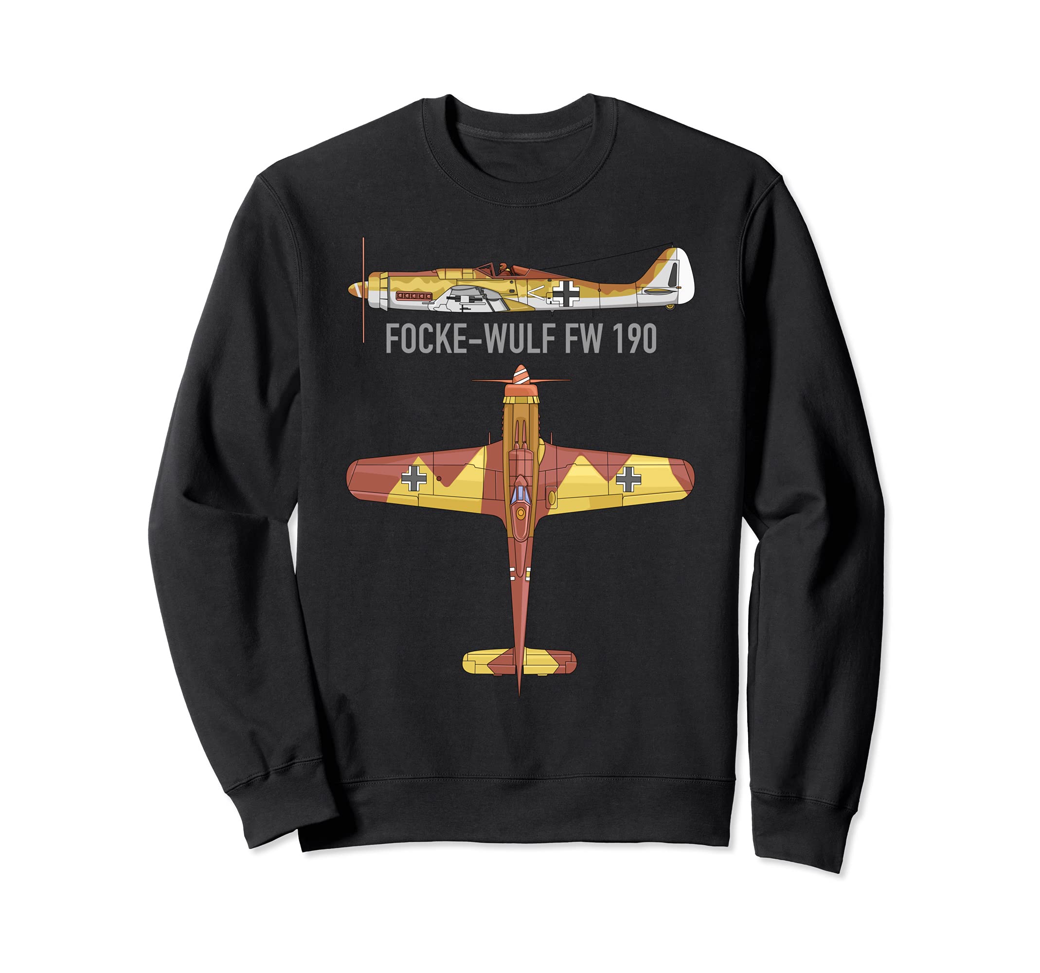 Focke-Wulf Fw 190 German WW2 Fighter Aircraft Plane Diagram Sweatshirt