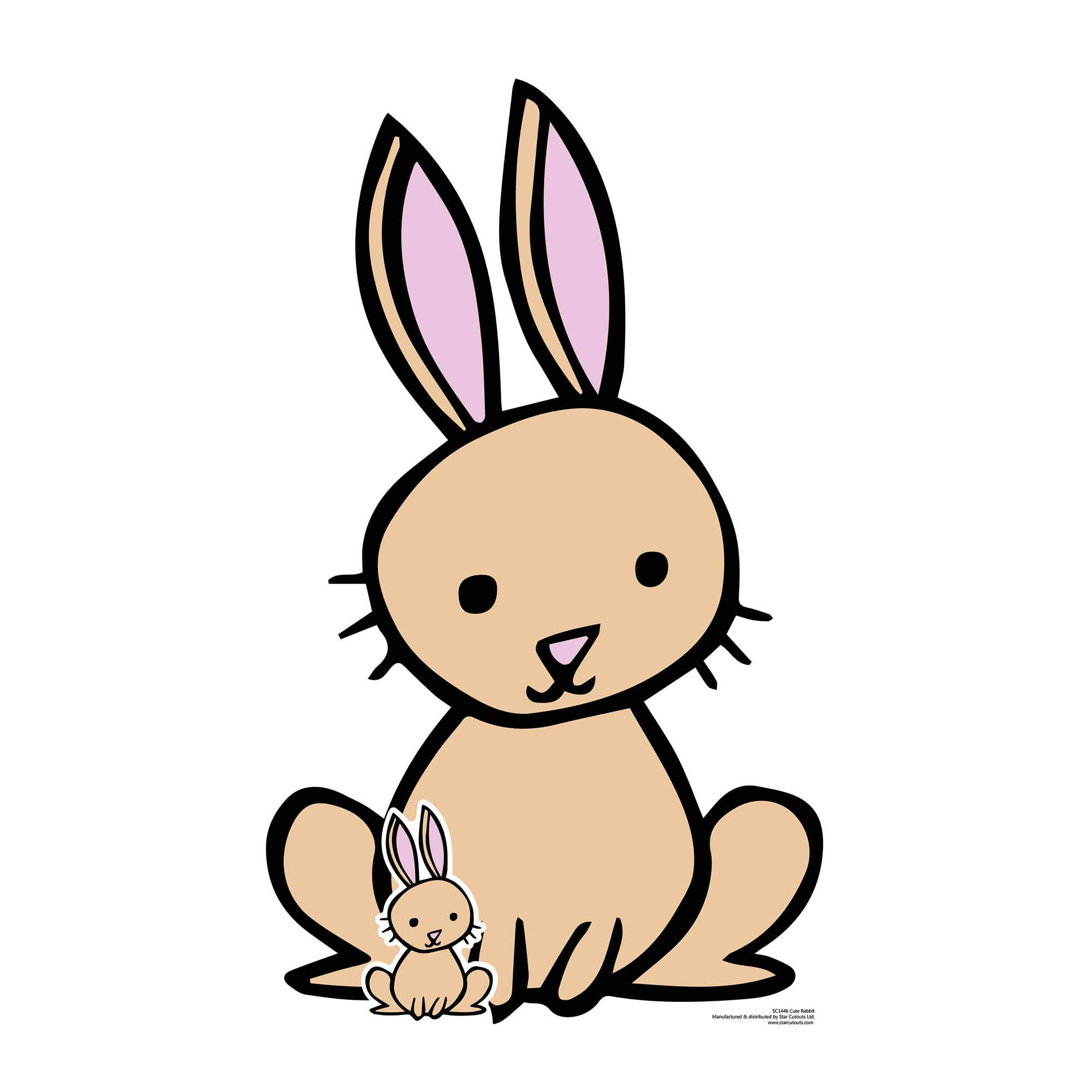 STAR CUTOUTS SC1446 Cute Rabbit Farmyard Animal Cardboard Cut Out Height 85cm - Ideal for Animal Theme, Parties, Birthdays & Fans, Room Decorations & Events