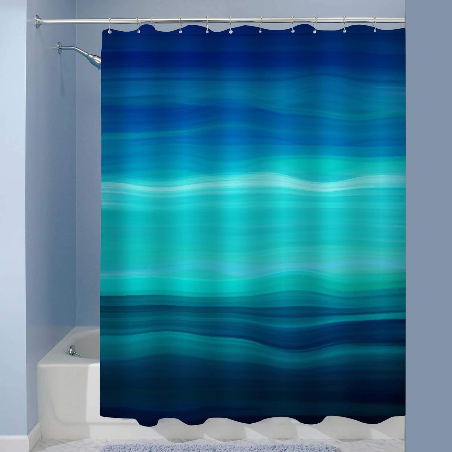 Amazon Com Mitovilla Blue Ombre Striped Shower Curtain Abstract