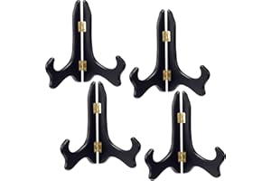 Tatuo 4 Packs Wooden Display Stand Decorative Plate Stands for Display Picture Frame Holder Easels