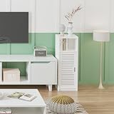 Dripex 3 Tier Bathroom Floor Cabinet White Storage with Door 80x22x25cm view 4