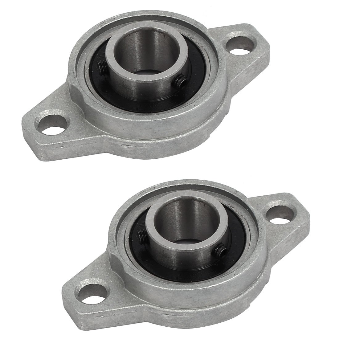 sourcingmap FL002 15mm Bore Zinc Alloy 2-Bolt Self-aligning Flange Mounted Ball Bearing 2pcs