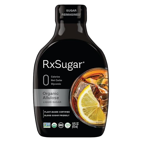 RXSUGAR DELICIOUS PLANT-BASED ORGANIC SINGLE PACK LIQUID SUGAR, 16 OZ | ALLULOSE SWEETENER