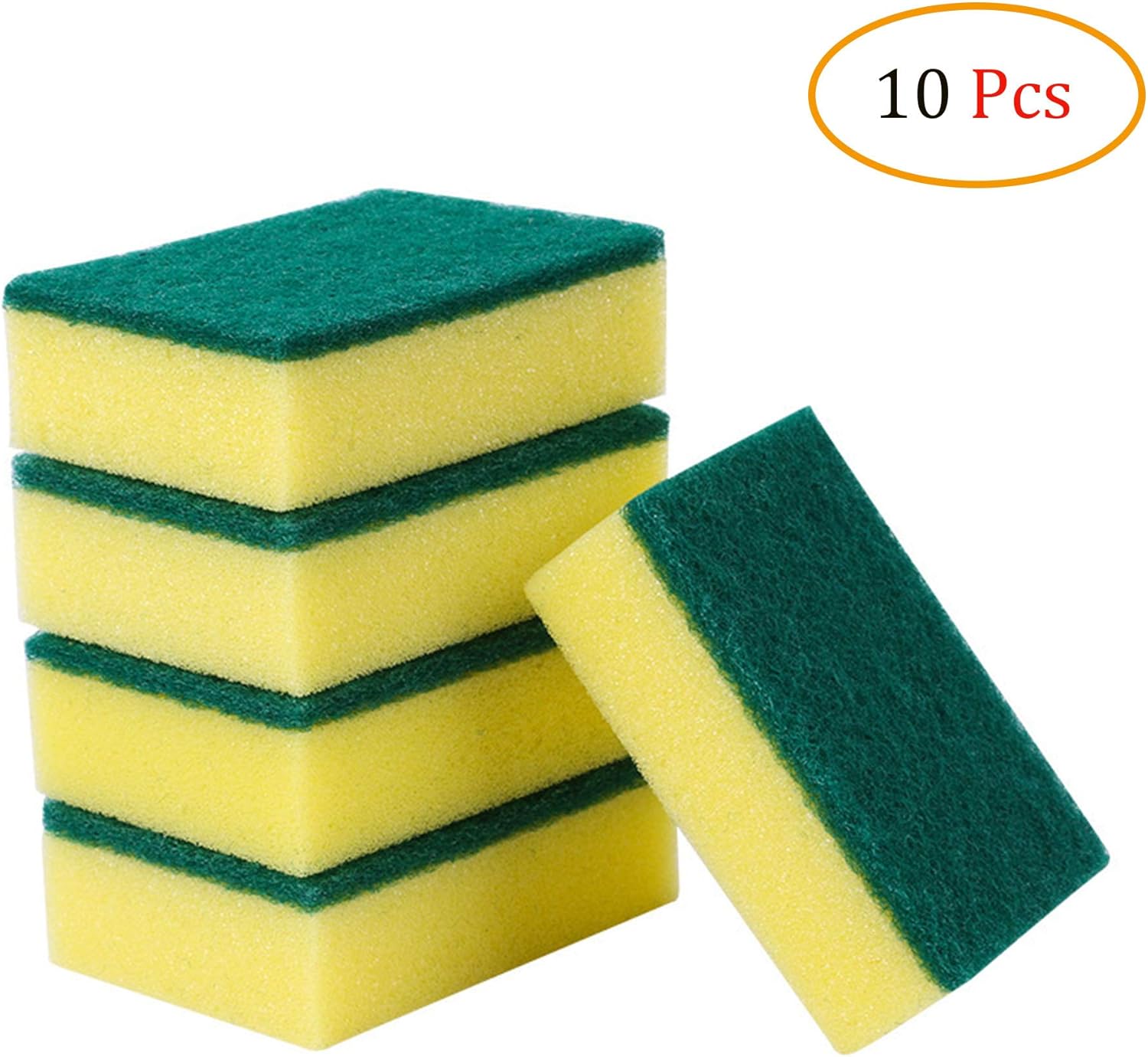 Schneespitze 10 Pcs Heavy Duty Scrub Sponge,Catering Sponges Double