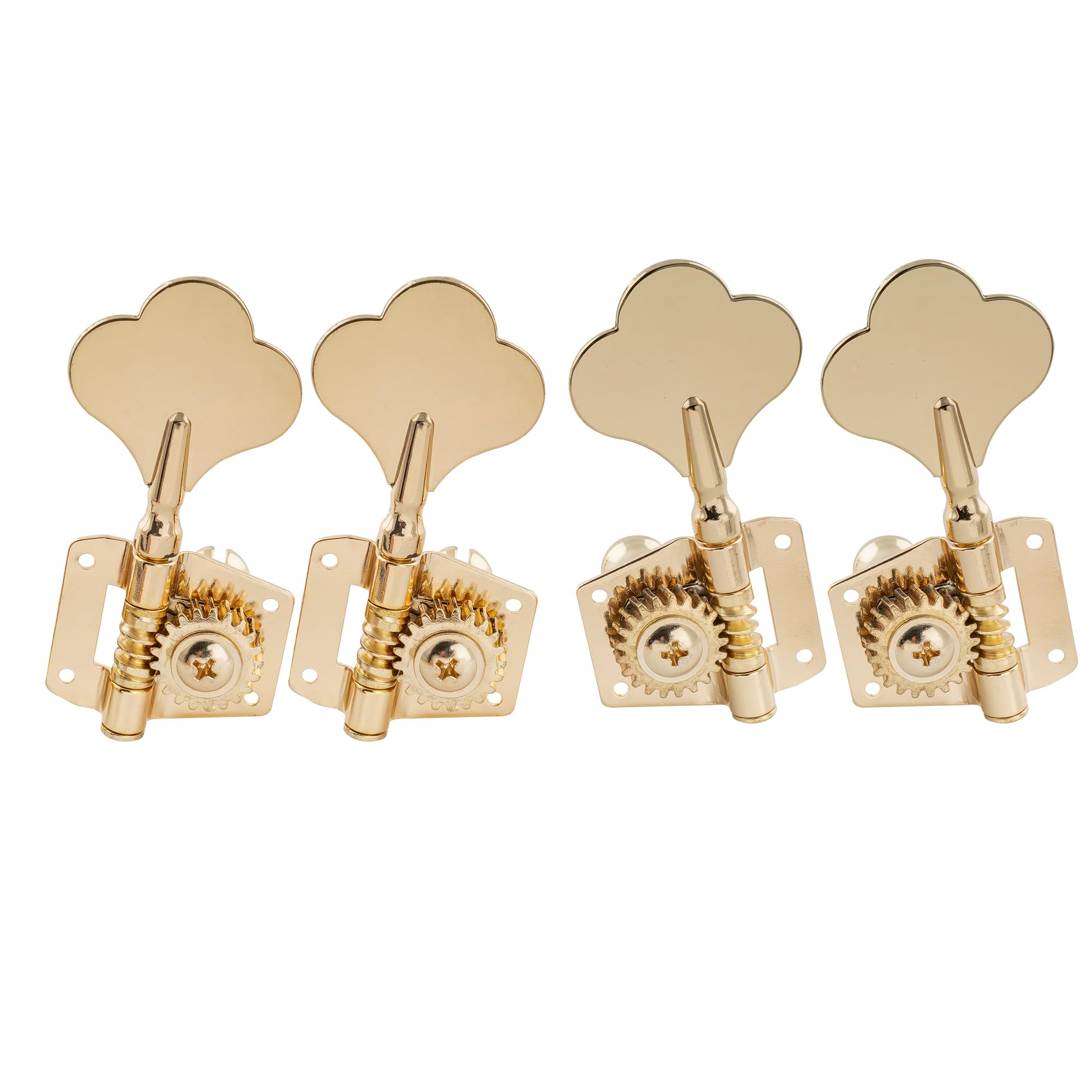 Musiclily Pro 2x2 Open Gear Bass Tuners Machine Heads Tuning Keys Pegs for Precision Jazz Bass, Gold