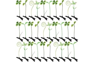 Luinabio 30 Pcs Bean Sprout Hair Clips Rave Mixed Style Plant Hairpins Hair Accessories for Party Irish(Greenery)