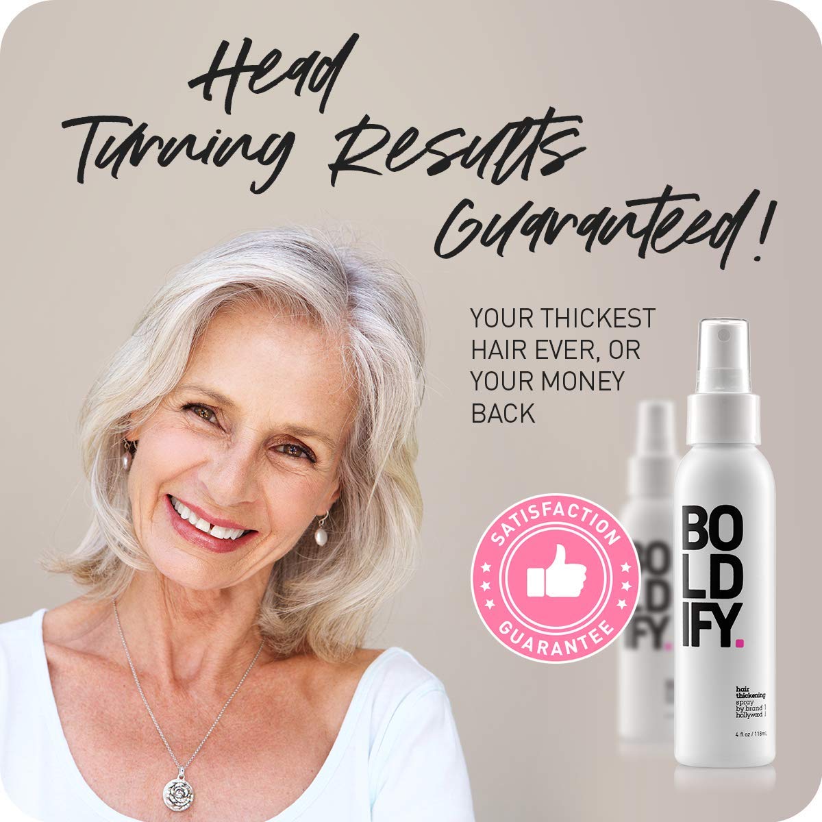 BOLDIFY Hair Thickening Spray - Get Thicker Hair in 60 Seconds - Stylist Recommended Hair Products for Women & Men - Hair Volumizer + Texture Spray Hair Thickener for Fine Hair - 4 oz : Beauty