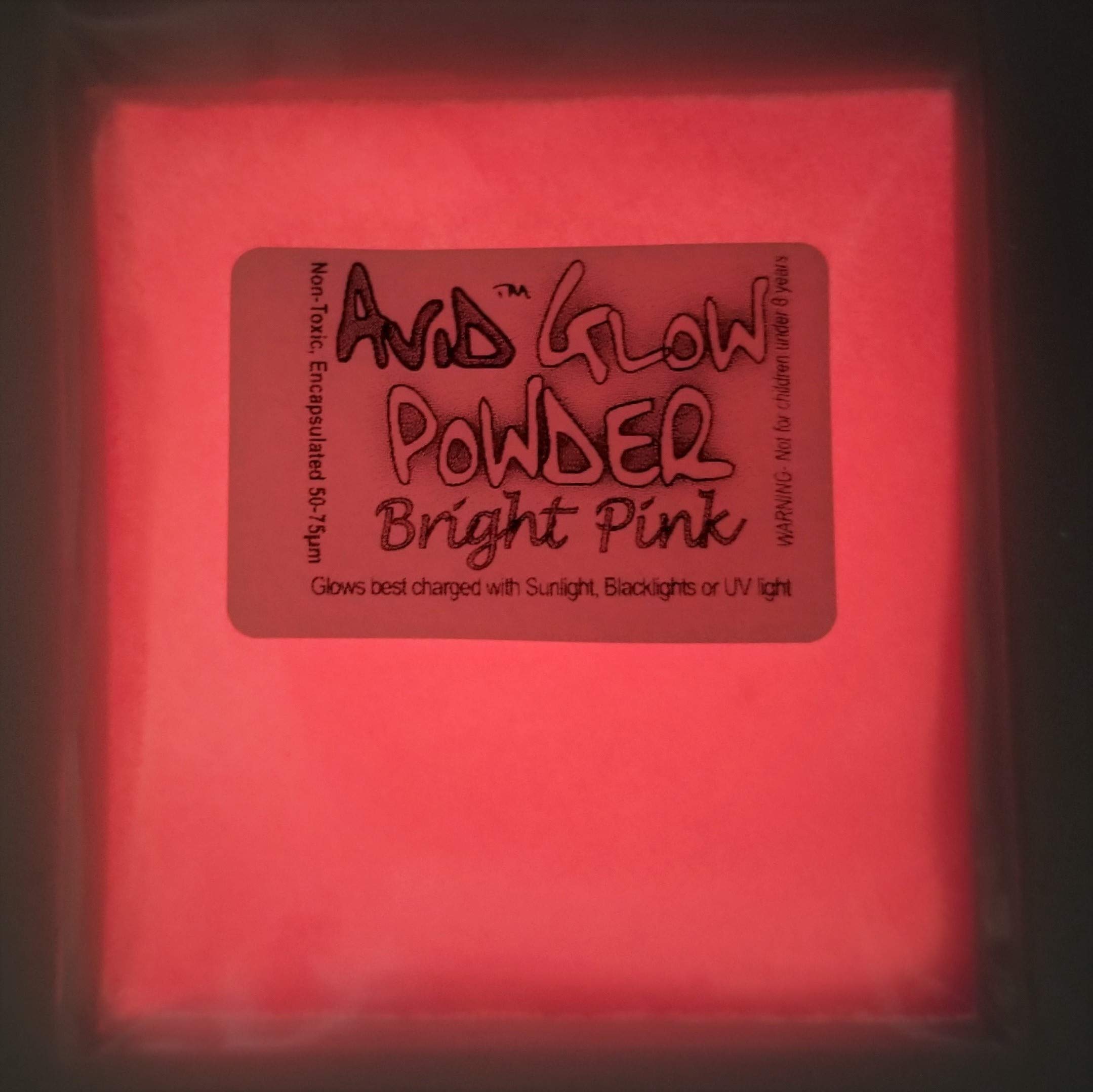 THE AVID COLORIST-Glow Powder- Fluorescent Pink in Daylight/Red Orange Glow in Dark- 1oz (30g) Glow in The Dark Pigment Powder for Resin, Slime, Nail Polish, Paints, Coatings, Acrylic Powder