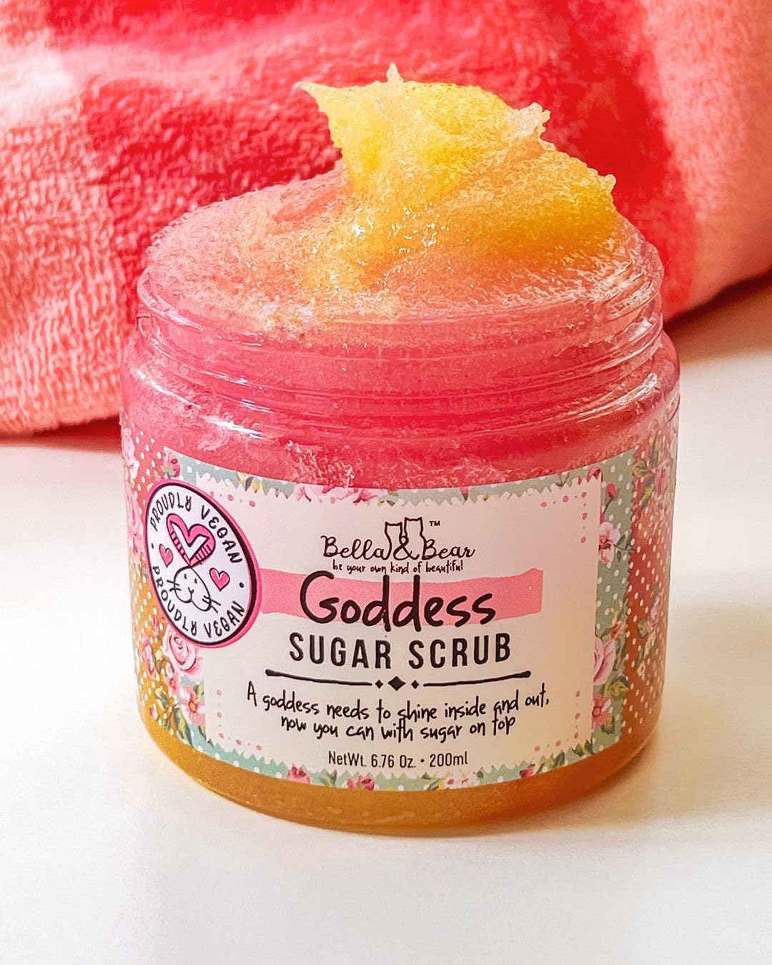 Bella & Bear Goddess Sugar Scrub - 3-in-1 Exfoliator, Body Scrub & Body Wash | Vegan, Cruelty-Free Bliss for Silky Smooth, Radiant Skin - Image 7