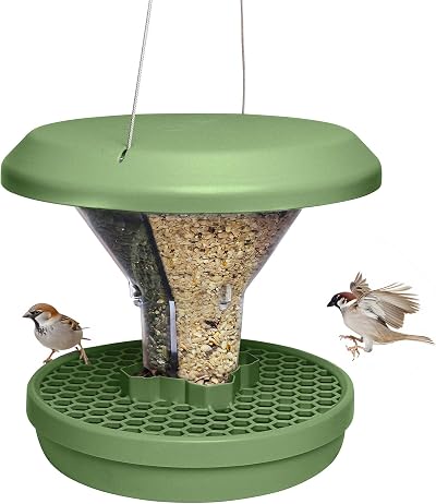 Swissinno Bird Feeders Hanging Station Davos No Mess Seed Tray Dual Chamber