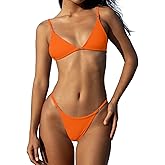 Women Two Piece Bikini Sets Sexy Brazilian Swimsuit Adjustable Spaghetti Strap Top Thong Bathing Suit