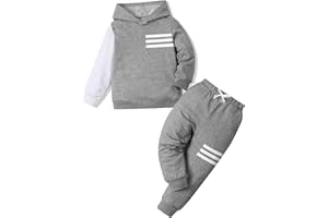 Hevemexy Toddler Boy Clothes Long Sleeve Hoodie Sweatsuits Tops and Pants 2Pcs Boys Fall Winter Outfits Set